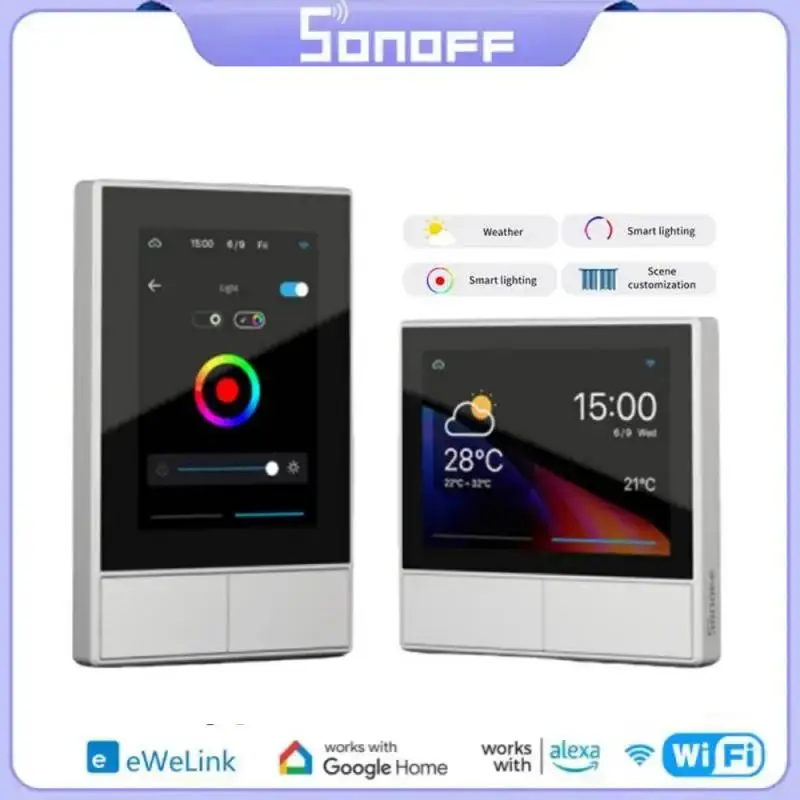 

Панель SONOFF NS белая умная сцена настенный выключатель ЕС/США Wifi умный термостат дисплей переключатель управления работает с Alexa Google Home