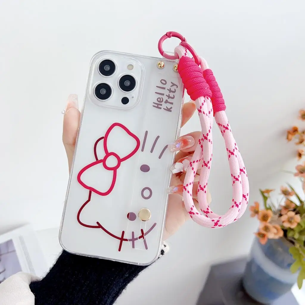 thumbnail image 1 of Funda de Hello Kitty con soporte para correa de muñeca para Motorola Moto, E13, E22, E40, 20, 30, E7Power Edge, 30, X30, 20 S, 40 Pro lite, 1 of 5