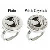 Just Breathe Plain/Rhinestone Finger Ring Resizable 316L Stainless Steel 20mm Diffuser Aromatherapy Locket Ring Free 10Pads 4