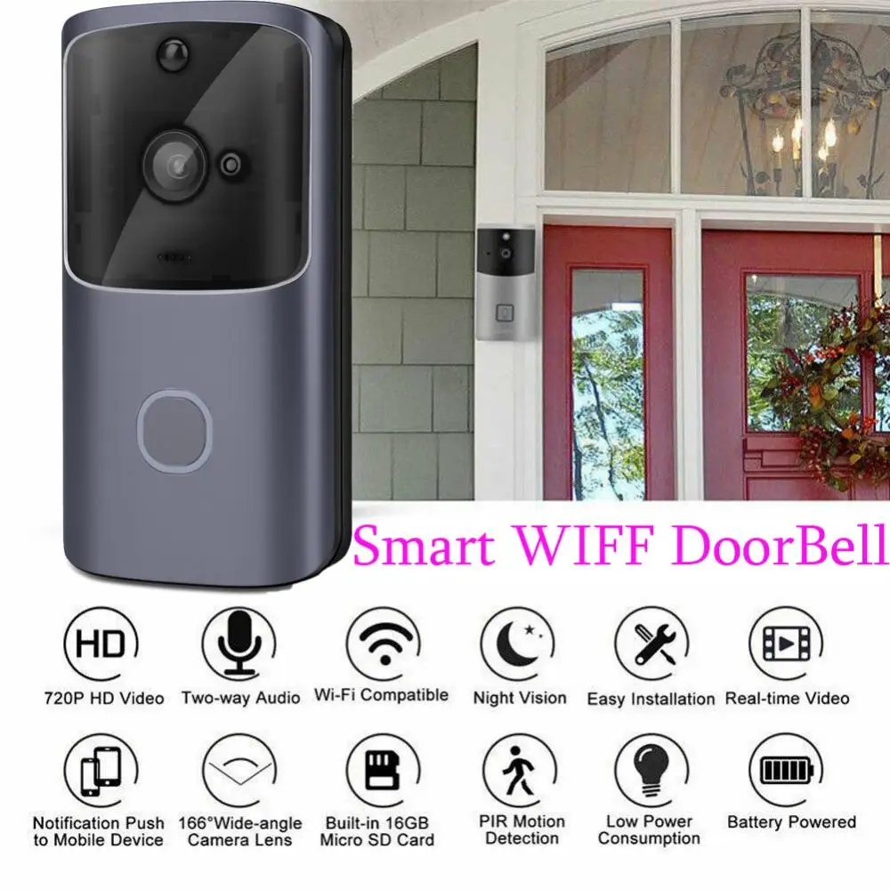 Smart WIFI Doorbell Camera IR Night Vision Wireless Security Camera Rainproof Outdoor Door Bells For Apartments Door Phone Rings door phone intercom