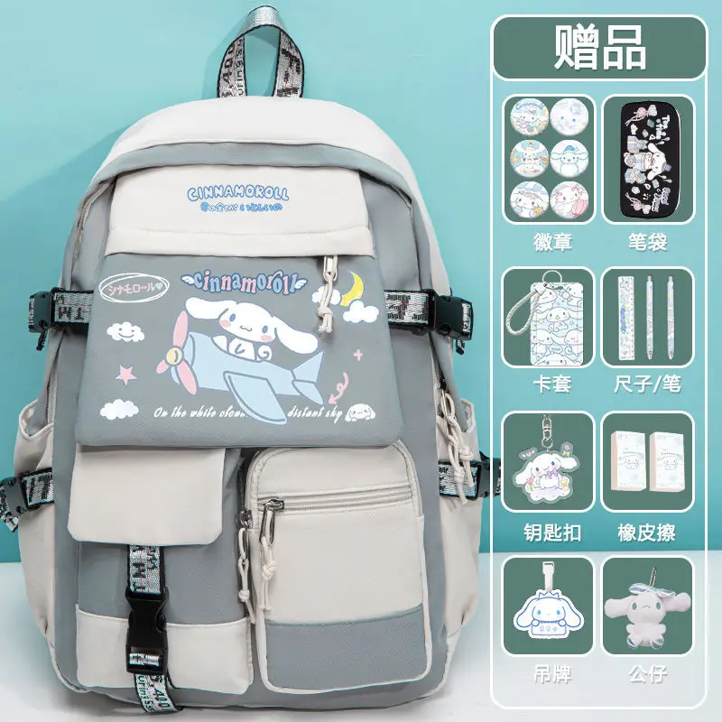 

Новый школьный ранец Sanrio Cinnamoroll Babycinnamoroll с мультяшным принтом, большой вместимости, легкий рюкзак с двумя плечами для отдыха