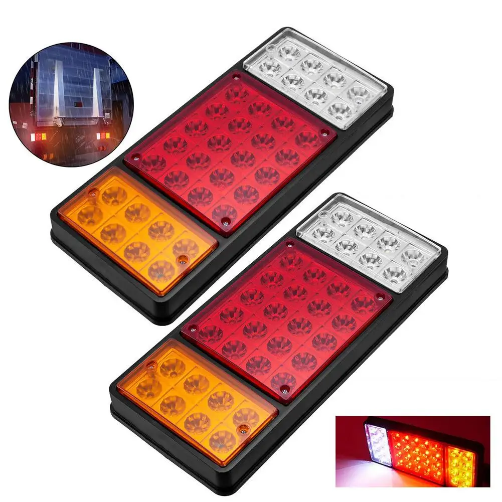 

2Pcs 12V 36LED Truck Tail Lights Trailer Rear Tail Lamp 250Lm 6000K IP67 Waterproof Brake Stop Lamps Indicator Replacement