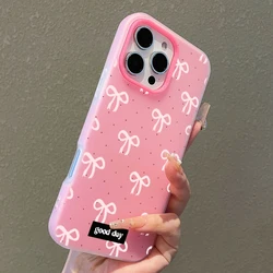 Bowknot Polka Dot Phone Case Cover - Galaxy S23+ (Rose red)