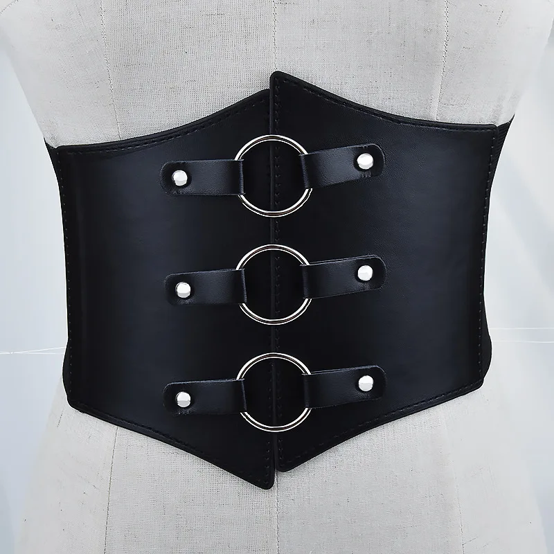 leather belts for women Black Sexy Female Corset Ladies Pu Leather Wide Waist Corset Slim Fit Wide Belt Dress Jeans Suit Belts for Women Designer Brand wide waist belts for dresses