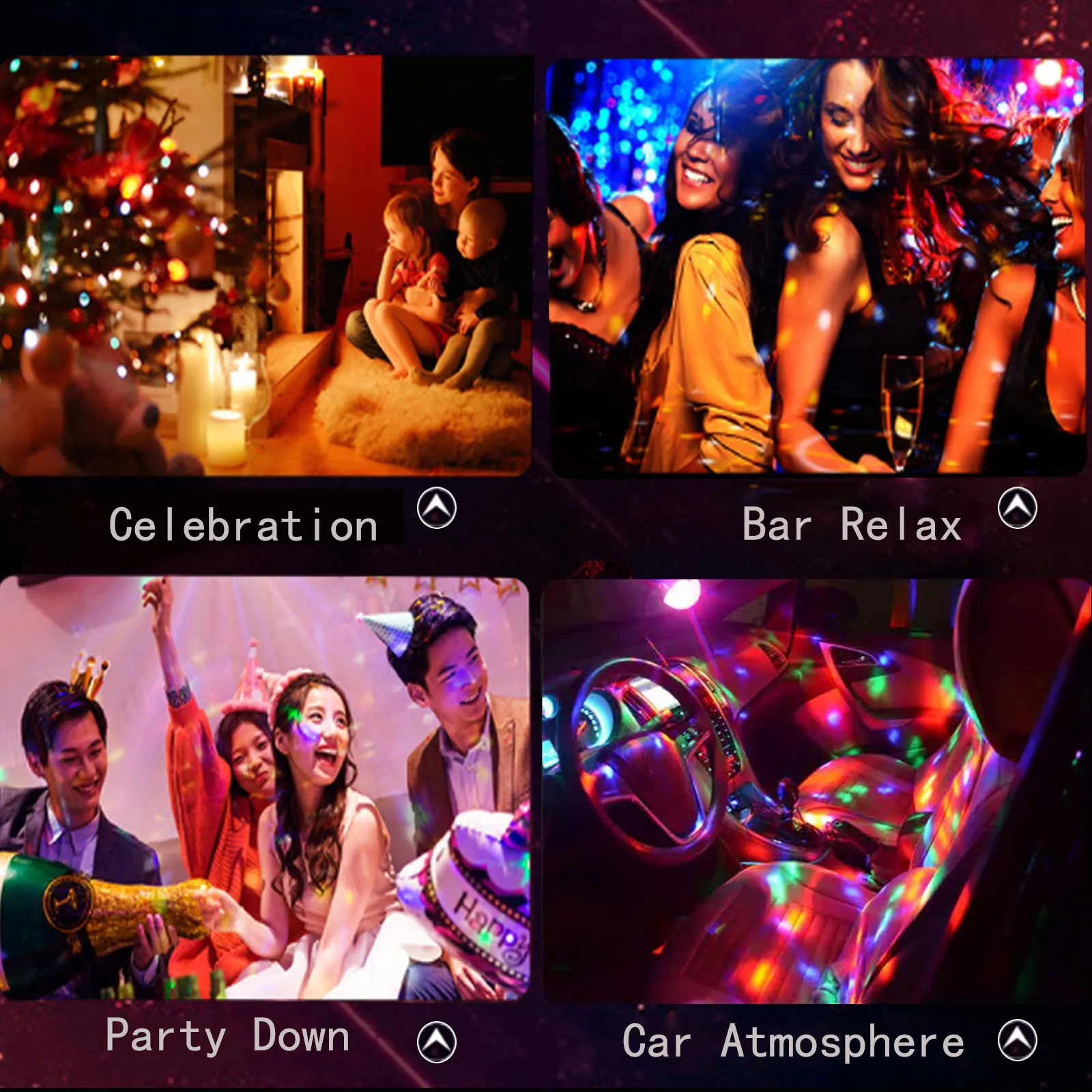 Description Picture 6 of itemParty Disco Night Light Rotating DJ Ball Strobe Remote Sound Control Magic Dance RGB Christmas Gift Party Club Laser Show Lamps