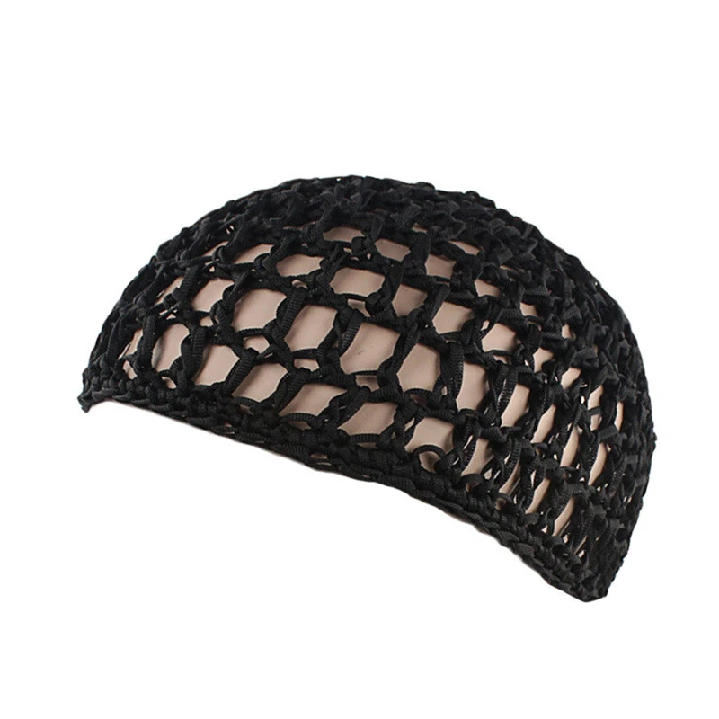 1 PCS Women's Mesh Hair Net Crochet Cap Solid Color Snood Sleeping Night Cover Turban Hat Popular Casual Beanie Chemo Hats