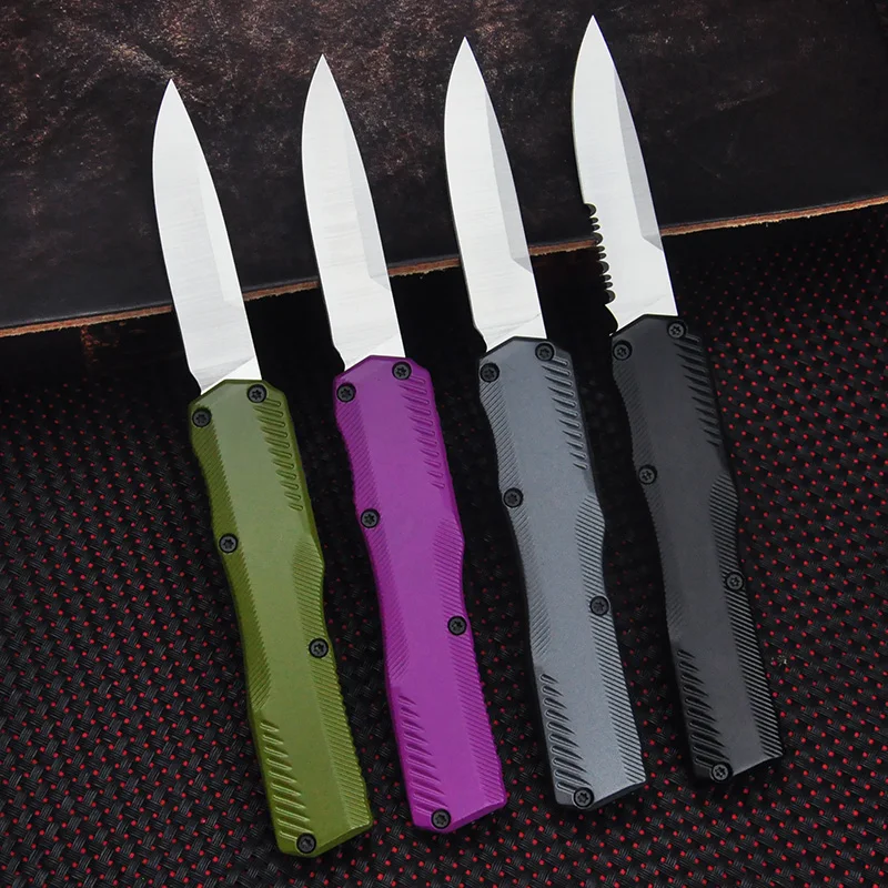 

Livewire 9000 OTF AU/TO Knife D2 Full / Serrated Blade Zinc Alloy Handle EDC Survival Outdoor Hunting Knives Camping Tools