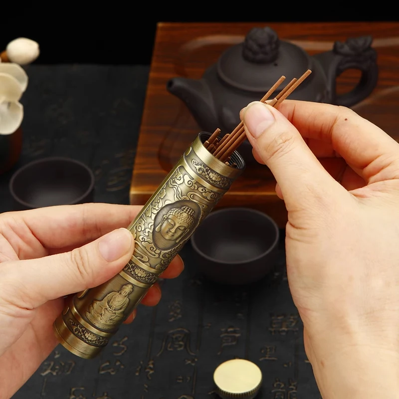 Vintage Dragon-Embossed Metal Incense Storage Box - Waterproof and Stylish Incense Holder