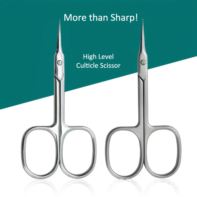 Curved Tip Blade Cuticle Scissors Nail Clippers Trimmer Stainless Steel Eyebrow Tools Dead Skin Remover