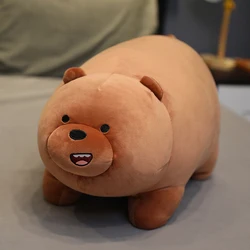 Adorable We Bare Bears Plush Toy Collection - Grizzly, Panda & Ice Bear Stuffed Dolls & Plush Figures Gifts - 25cm - 28cm (Brown pazhan)