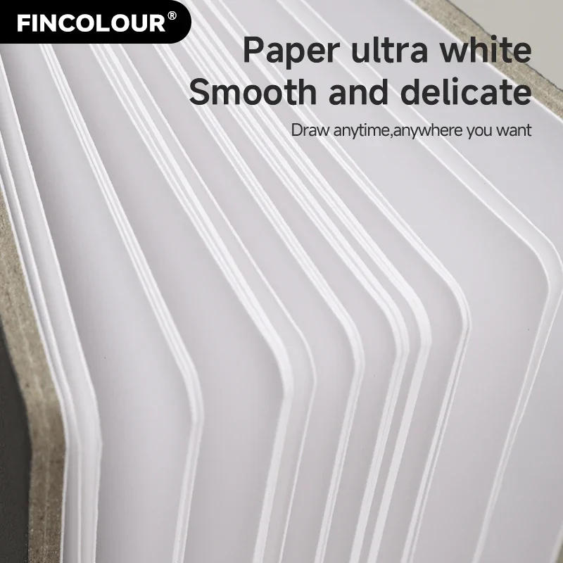 FINECOLOUR Mini Square Watercolor Paper Pad Marker Book Portable 200g 26 sheets 80*100mm Art Drawing Skectbook 3