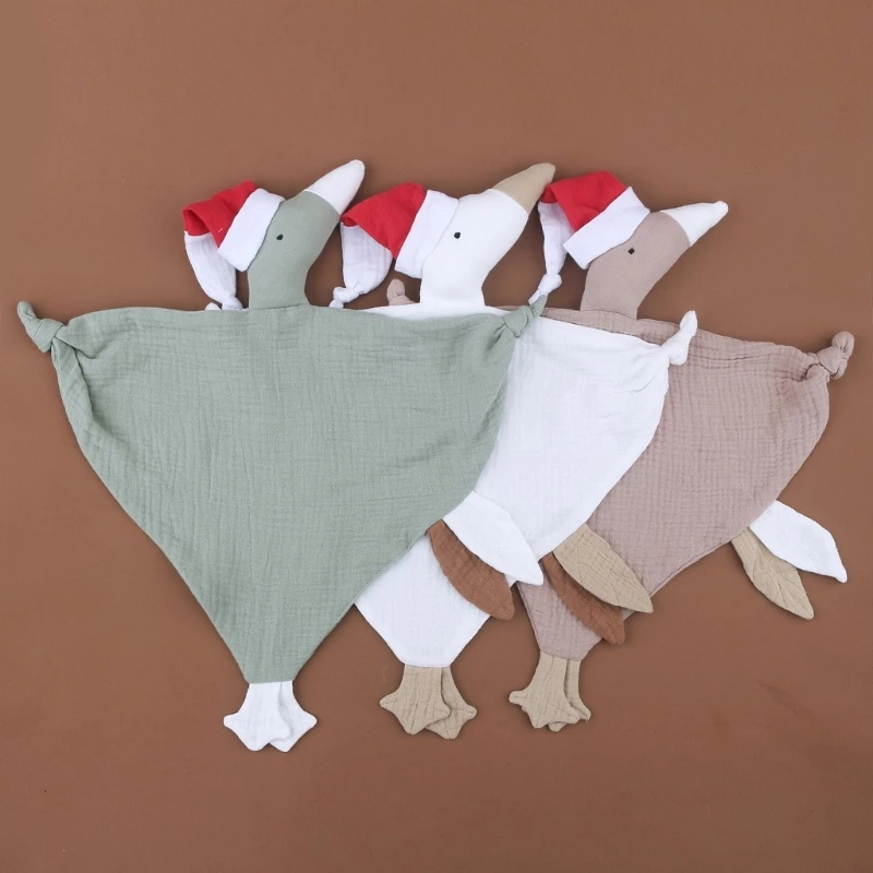 Cotton Muslin Baby Towel Stuffed Rabbit Newborn Cuddling Appease Towel Sleeping Security Blanket Face Kids Christmas Gift