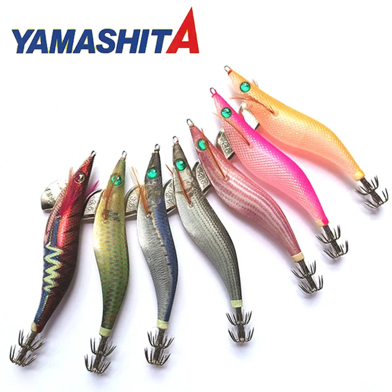 

YAMASHITA EGI SUTTE Squid Jigs Hook Wood Shrimp Fishing Lure for Sea Fishing Cuttlefish Octopus Japan Wobblers Squid Hook Bait