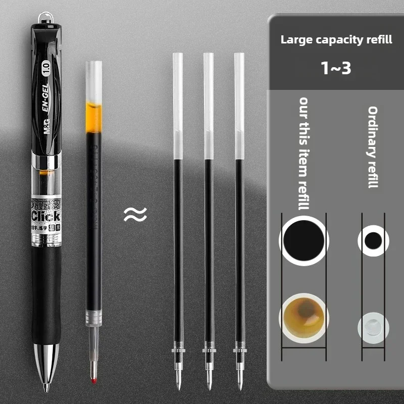 M&g 1.0mm/0.7MM Thick Gel Pen  Black Retractable Bullet Signature Pen Large Capacity K35 Signature Pen for Business Office 3
