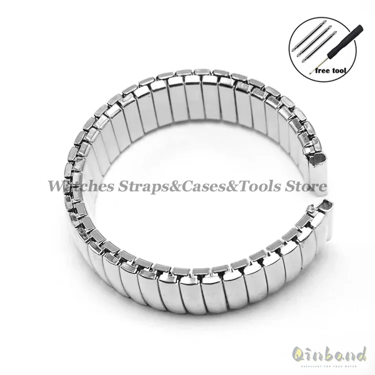 Stainless Steel Stretch Expansion Watch Band - Retractable Metal Elastic Strap Bracelet
