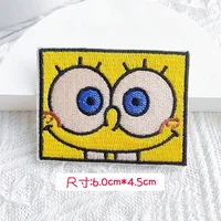 Anime Sponge-Bobs Embroidery Ironing Clothing Thermoadhesive Sewing Cartoon bag DIY decorative patch subsidy paste self Applique 2