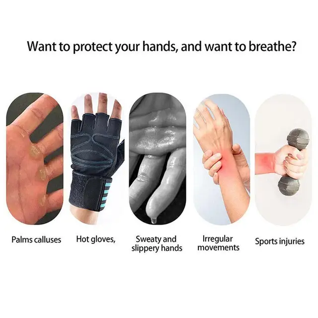 60523-00b6d1.jpg 3 Fingers Genuine Cowhide Gym Gloves Weightlifting Hand Palm Protector Non-Slip Gymnastics Grips Callus Guard For Pull Up Traini