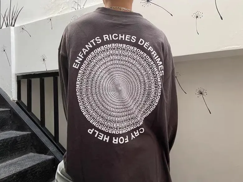 

2024 New Summer ERD Melancholy Rich Second Generation Disc Print Layered LOGO Long sleeved T-shirt TX1122