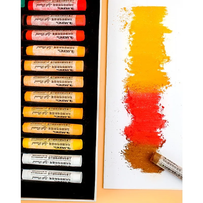 Maries Color Chalk 24 Colors 12 Colors 48 Painting Pink Professional Pastel Stick Brush Board Newspaper Painting Supplies