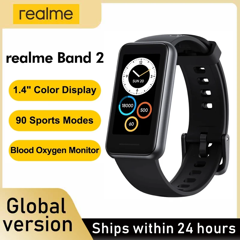  realme Band 2 Smart Band 1.4" color Display 12 Days Battery life Blood Oxygen &Heart Rate Monitor Water Resistant Band  