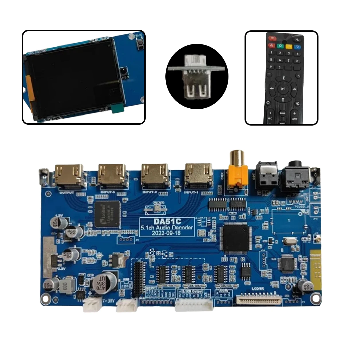 DA51C-DSD Player DTS AC3 5.1 Audio Decoder Board PCBA Converter DAC 4K ...