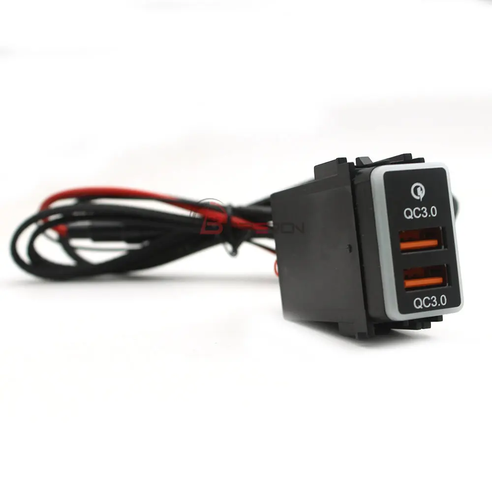 

Автомобильное зарядное устройство USB для Nissan Dual QC3.0, быстрое зарядное устройство для телефона, адаптер