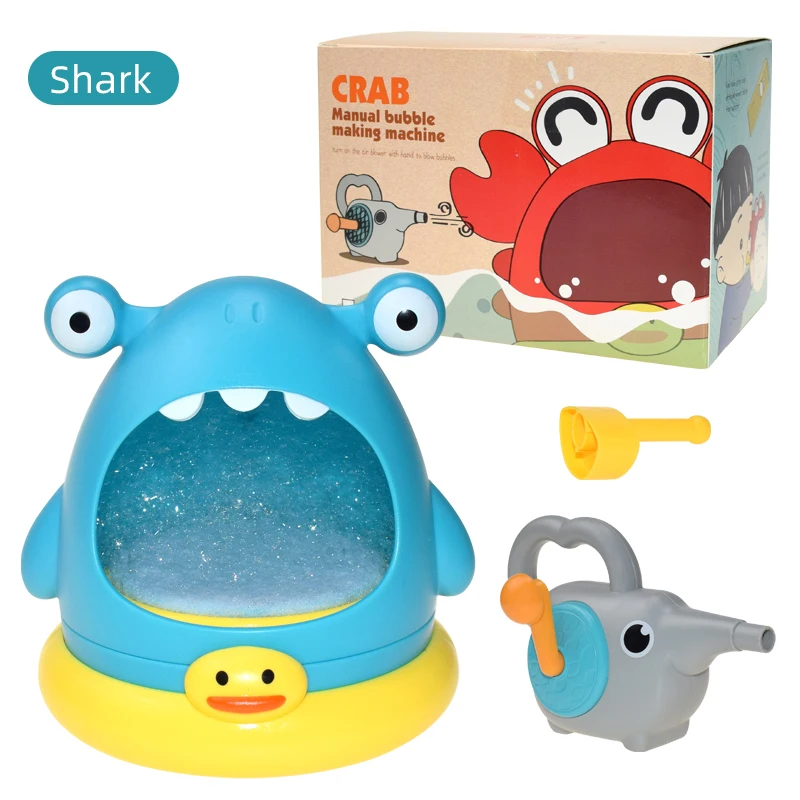 Crab bubble machine Bathroom bath toy Children splashing water Shark blowing foam making machine 5