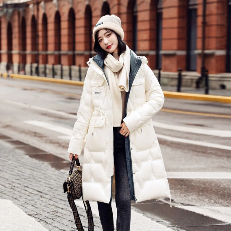 

23 New modelsDown Jacket Women's 2022 Winter New Fashion New Version Slimming Mid-Length Warm 90 White Duck down Coat Women's Cl