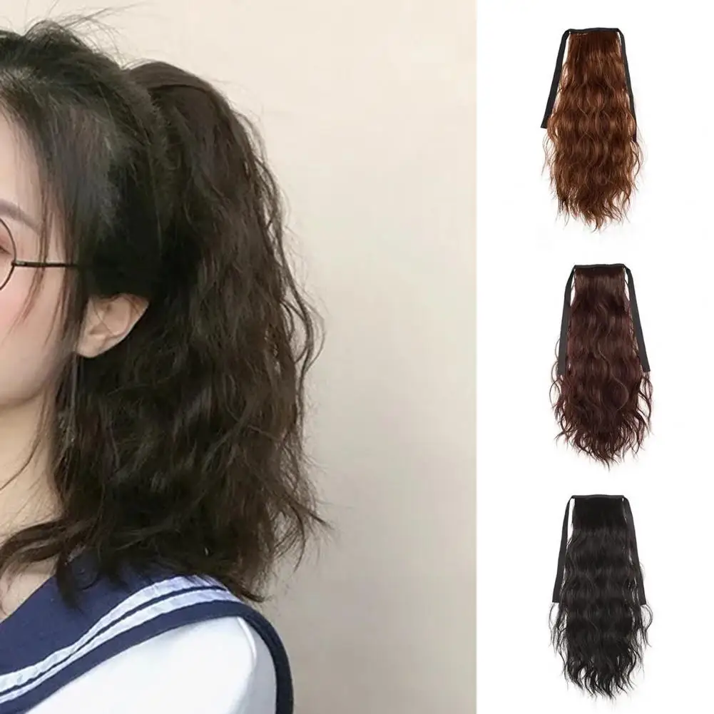 Ponytail Wig Natural Comfortable to Wear Fluffy Dyed Smooth Makeup Tool High Temperature Silk Long Corn Curly Ponytail for Home