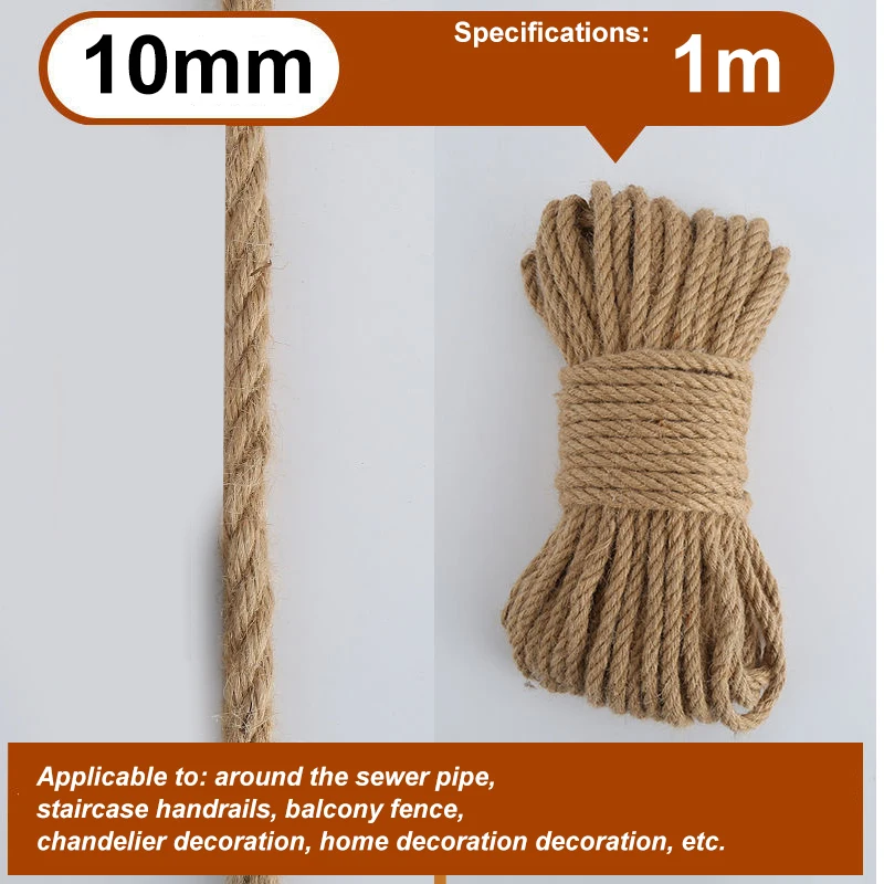 1-50m Natural Jute Twine String Hemp Rope For Crafts Gift Wrapping Home  Decoration 1-10mm Thick - AliExpress