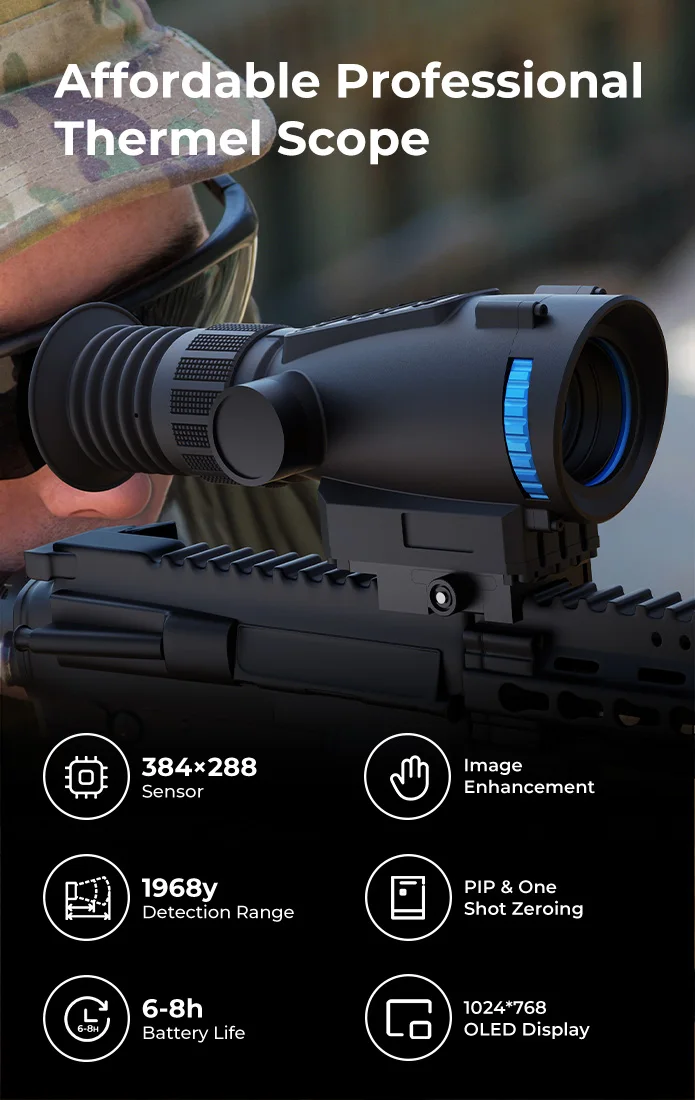 Thermal Monocular Scope 384X288 50Hz Thermal Visor for Hunting 25mm 35mm Lens Th
