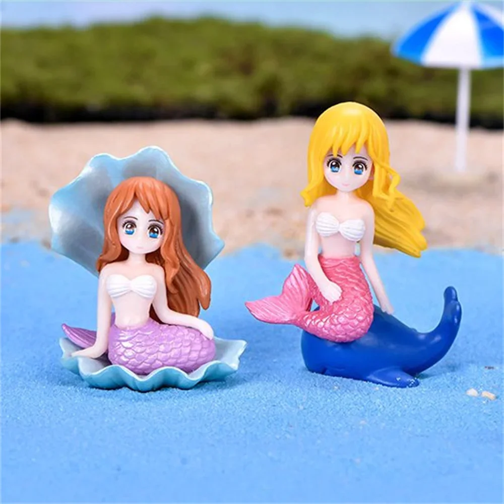 Mermaid Figurines for Aquarium Fish Tank Little Mermaid Ornament DIY Cake Decor Desk Craft Accessories Home Decorations fish tank ornaments fish tank decorations aquarium ornaments