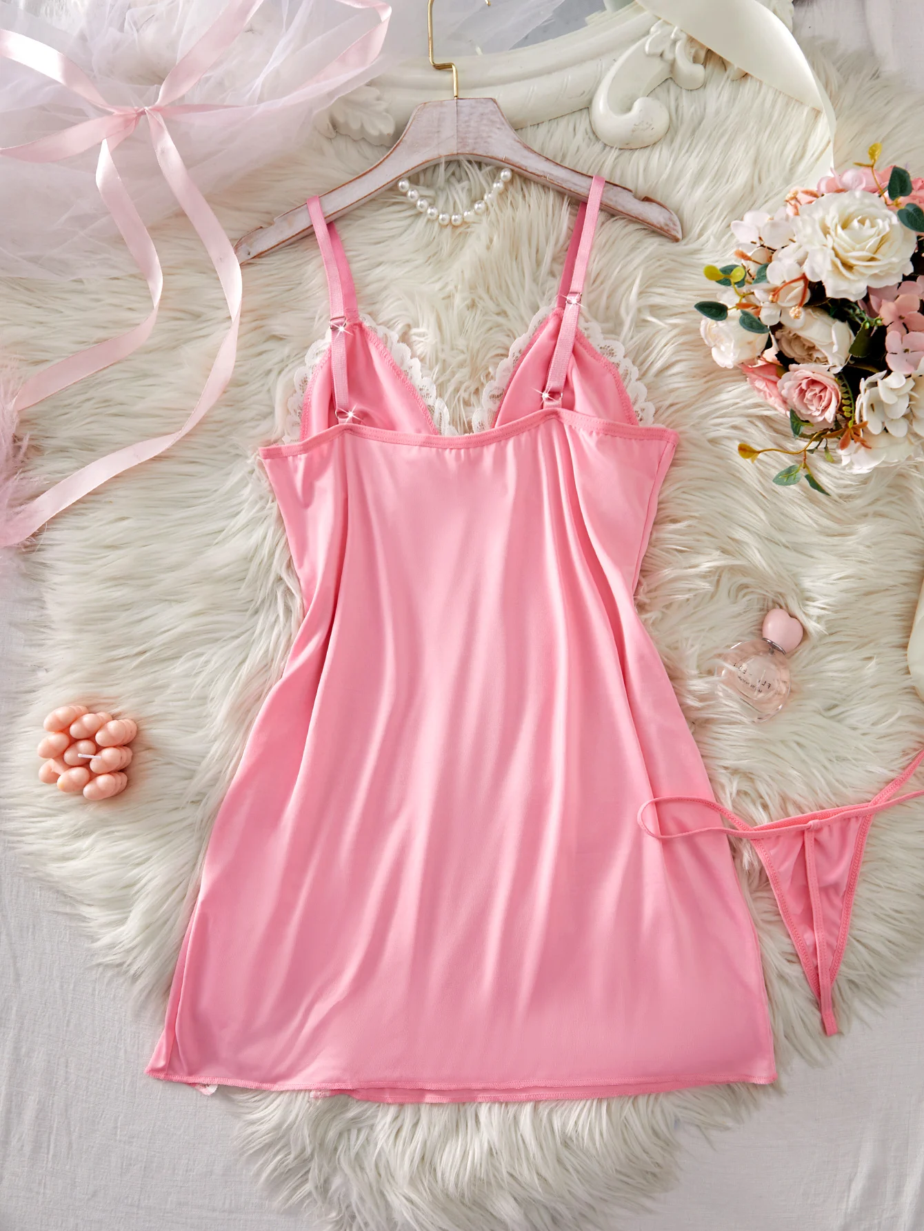 Women Sleepwear Chemise Lingerie Costumes Mini Dress Thongs Sets Babydoll Sleepdress
