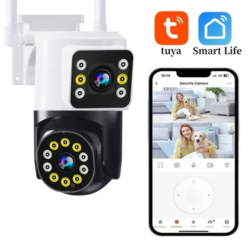 4MP 390Eyes Tuya APP Dual Lens Full Color Wireless PTZ Intercom IP Dome Camera AI Humanoid Detection CCTV Baby Monitor TC193 1