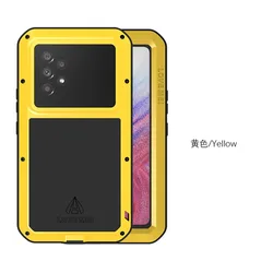 Love Mei Military Grade Metal Protective Phone Case - Shockproof & Dustproof Silicone Shell - Samsung Galaxy A53 (Yellow)