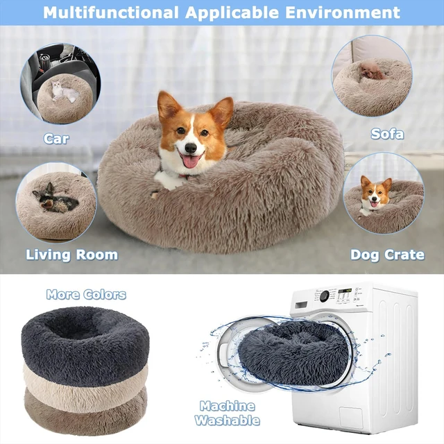 Plush Warm Round Large Dog Bed Winter Soft Puppy House Medium Cat Sofa Sleeping Bed Elastic Small Dog Kennel Nest Accessories 4
