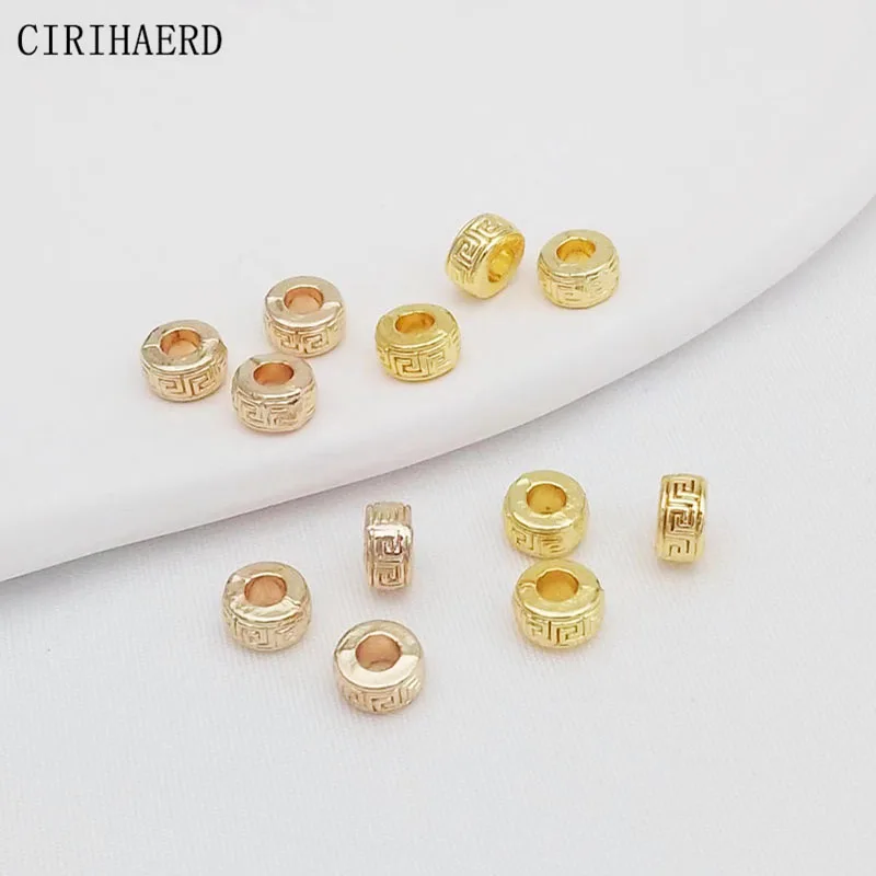 Wholesale 14K/18K Gold Plated Fashion Big Hole Copper Beads For Bracelet  Jewelry Making Accessories Beaded Material Spacer Bead