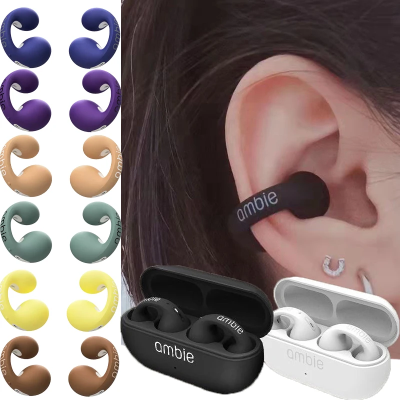 TWSForAmbieSoundEarcuffs11EarEarringBoneConductionBluetoothHeadphonesWireless