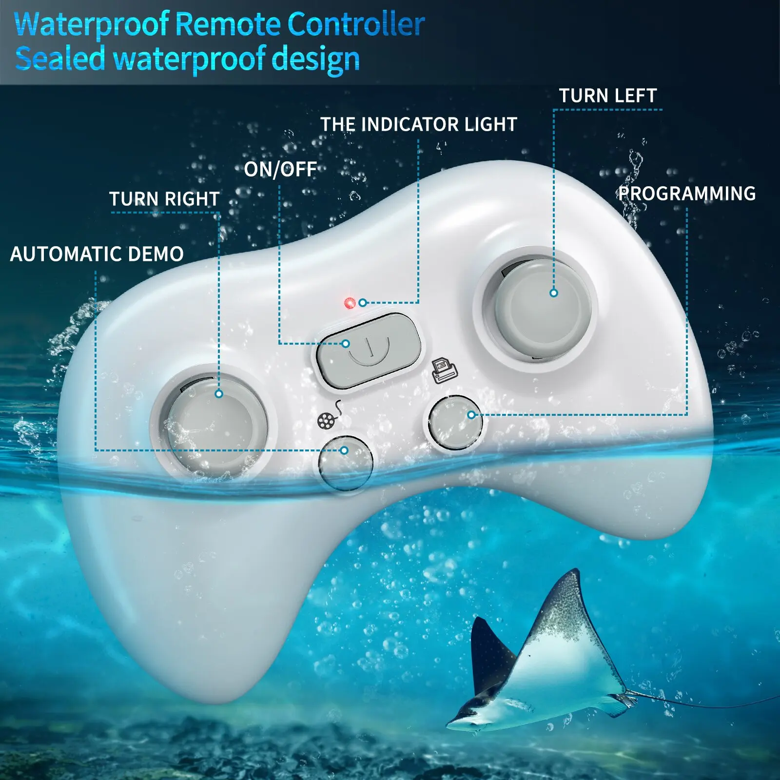 Remote Control Toy High Simulation Devil Ray for Pool Bathroom Great Gift Boat Toys for 3+ Year Old Boys and Girls 2