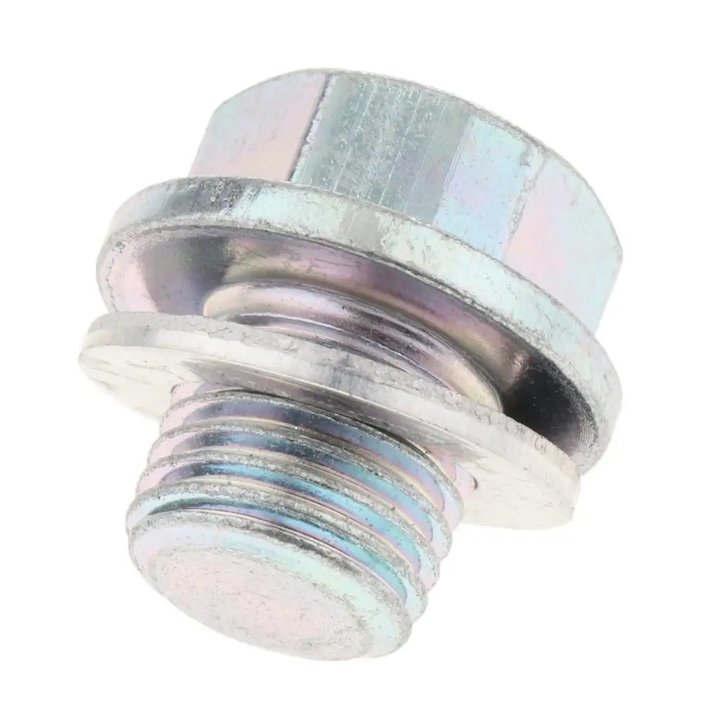 Silver Anodized Magnetic Engine Oil Pan Drain Plug/Bolt W/ Crush Washer M14*12mm