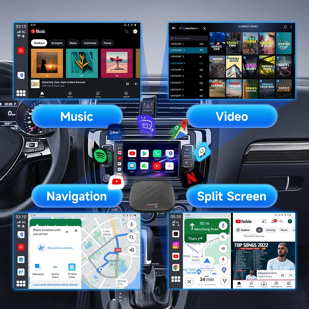 CarlinKit ī÷ Ai ڽ, ȵ̵ TV ڽ,  ڵ ÷, ȵ̵ ڵ  CPU Ʈ, ø Ʈ  