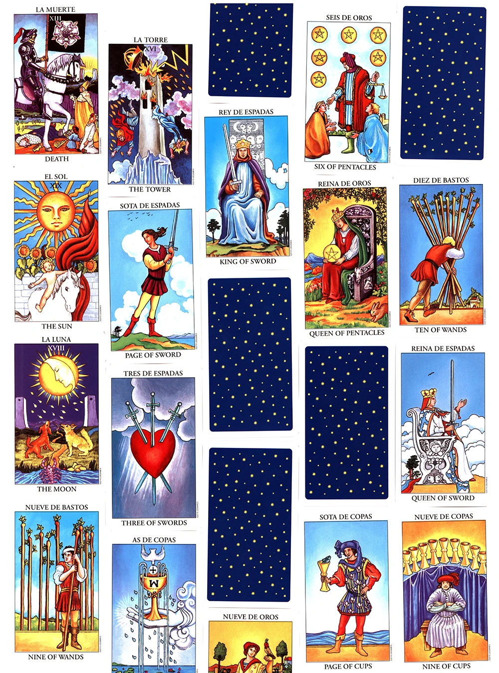 In Spanish Rider Tarot Cards for Beginners with Spanish and English Version Guidebook  Mystical Affectional Fate Divination Deck