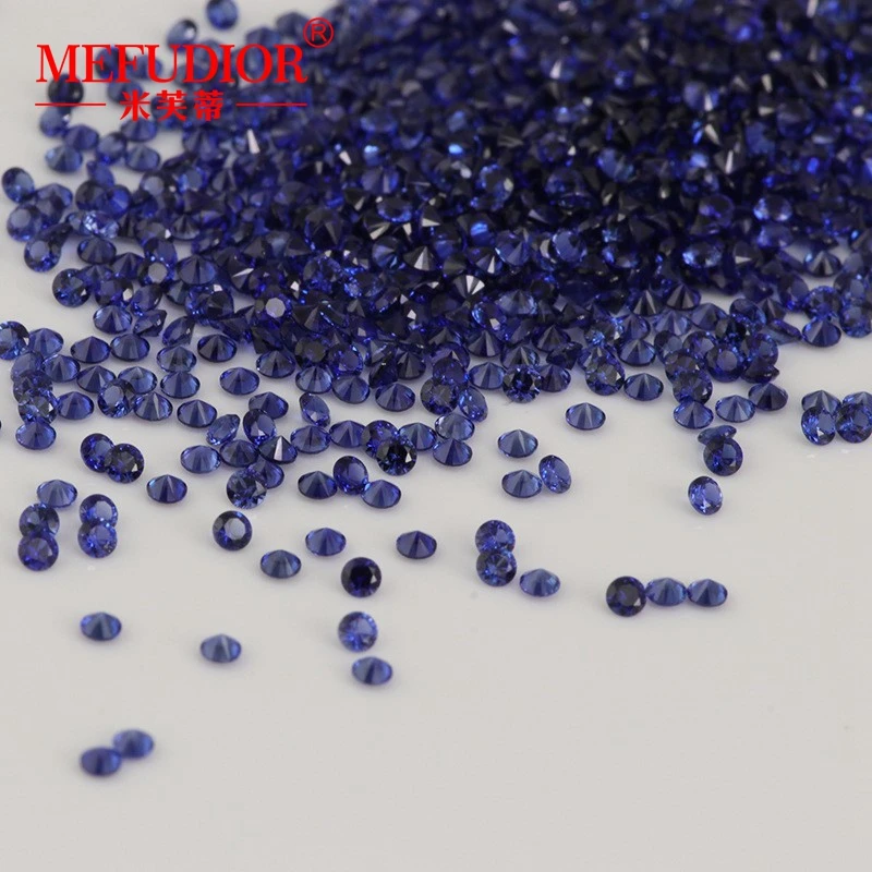 

8A Lab-grown Sapphire Loose Stone Natural Cut Round Shape 1.0-2.0mm Samll Size Genuine Gemstones