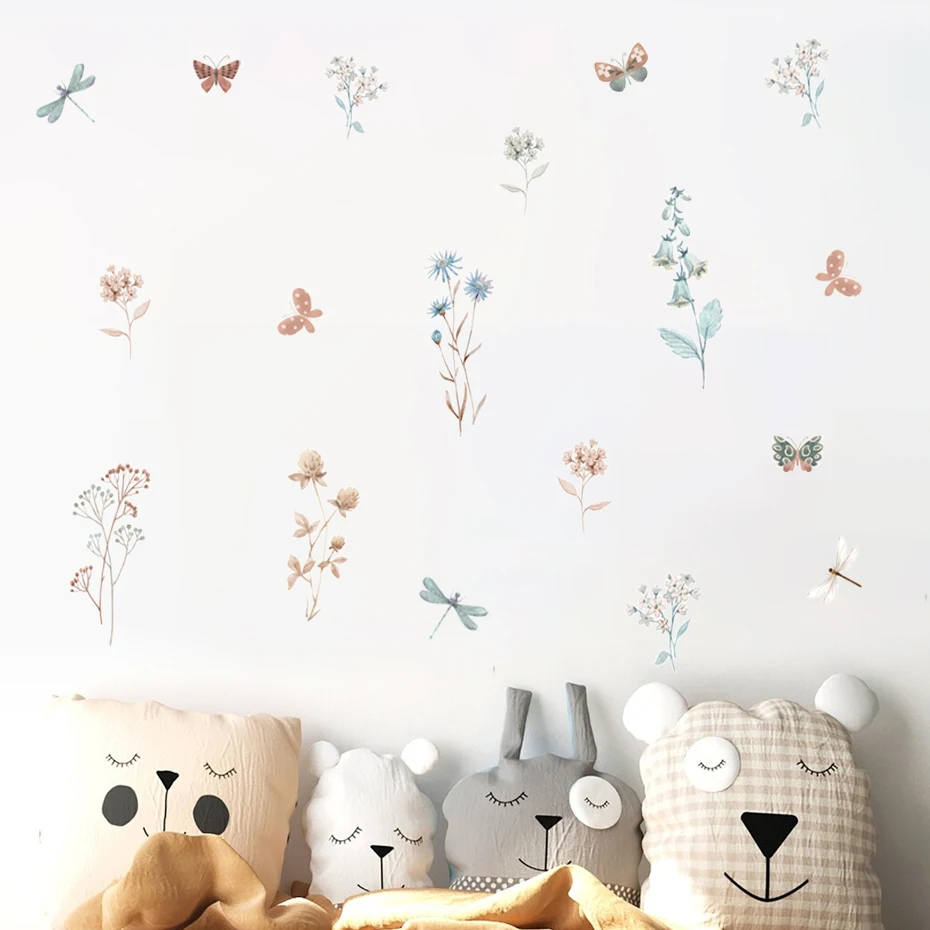 Boho Floral Libellule Interconnexion Pépinière Perfect Stickers Muraux, DIY Vinyle Stickers Muraux, Enfants Bol Chambre NikDécor À La Maison, Cadeaux