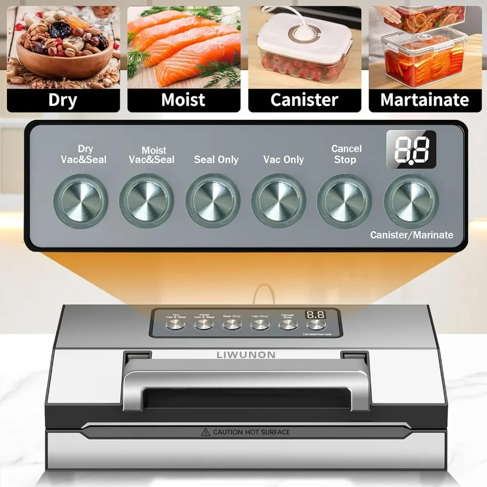 2025 Upgraded Precision Fast-Vacuum Sealer,  Commercial Full Automatic Food Vacuum Sealer Machine, Double Heat Seal, Built-in Cu