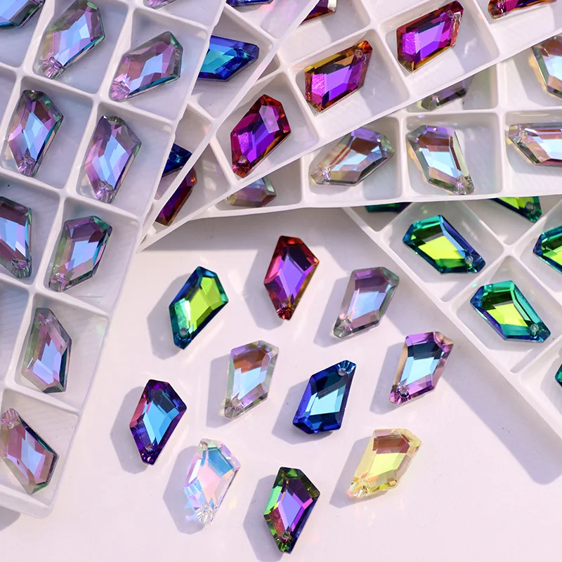 Manufacturer diamond rhombic crystal single hole crystal pendant DIY necklace earrings bracelet accessories