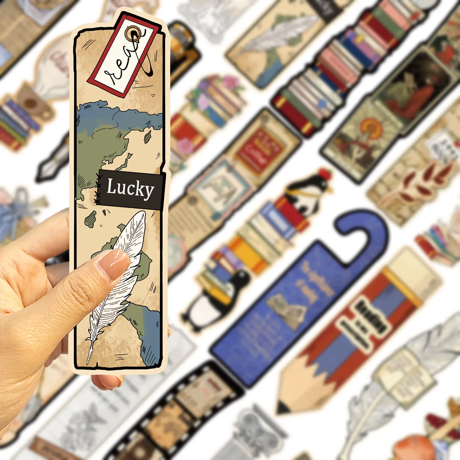 Retro Reading Bookmark 30Pcs Collection DIY Decoration Student Reading Marker bookmarks stationery supplies