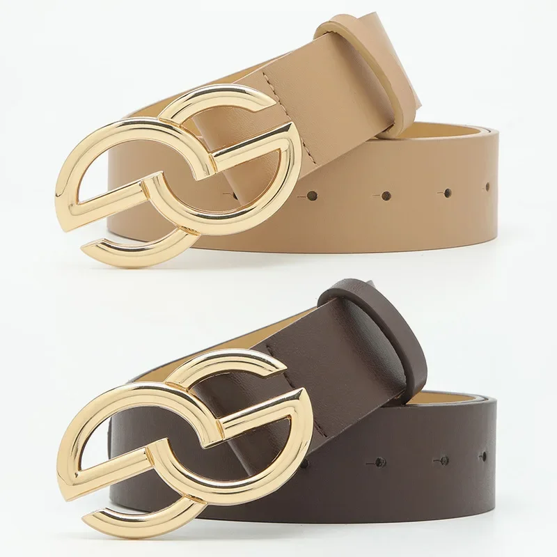 

Cinturón ancho cuero para mujer, hebilla Metal ajustable, accesorios cintura occidental, cinturones con letras moda,