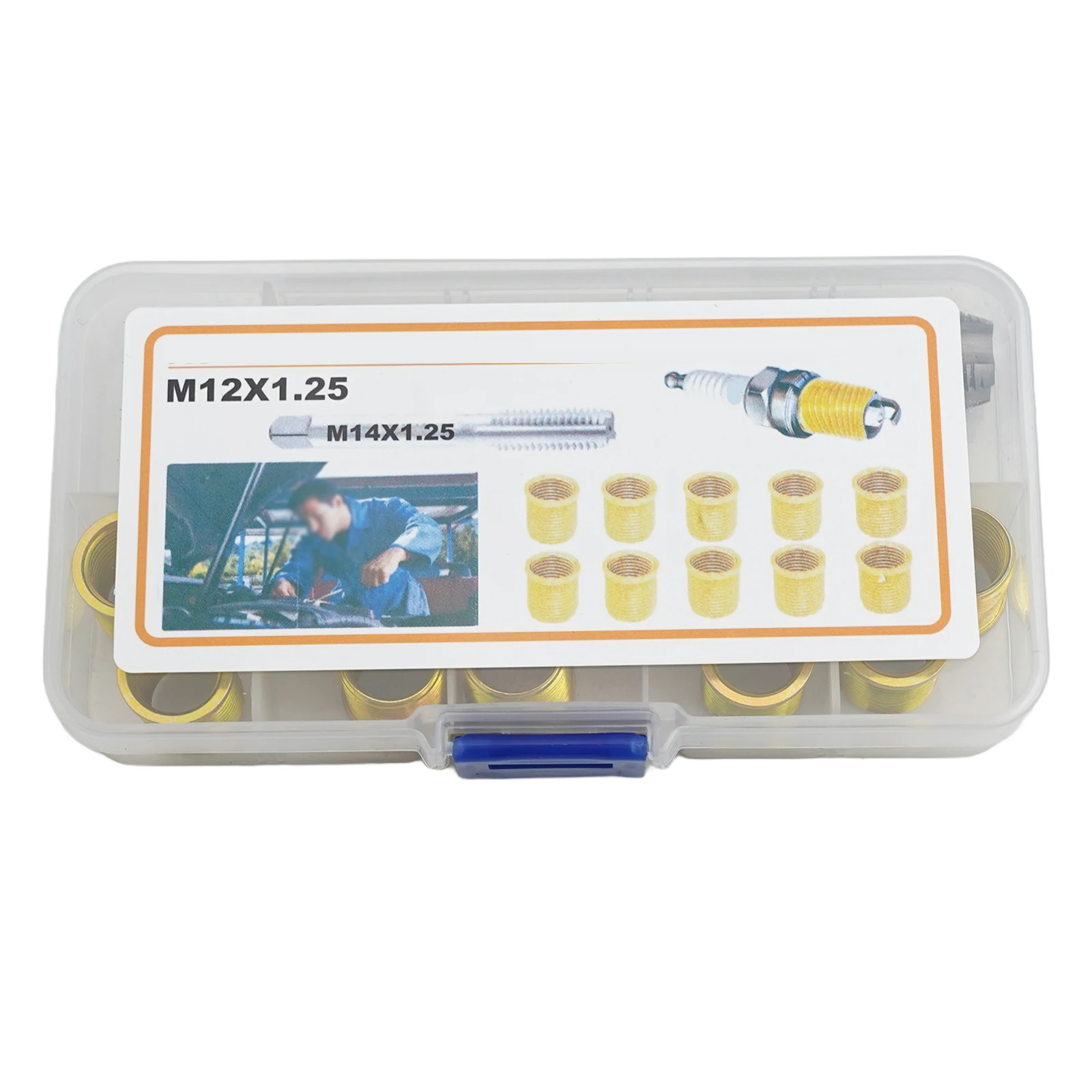 M12 x 1/25 및 M14 x 1/25 용도에 적합한 인서트와 탭이 포함된 11종 종합 나사 구멍 수리 도구 세트