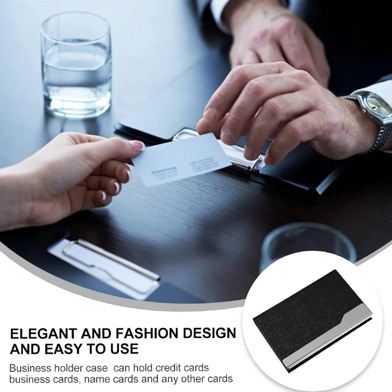 折りたたみ財布 COURONNE Pronto Slim Business Card Holder RXACX24115BKX PU Leather Holder Professional Business Card Case with